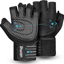 ihuan Professional Wrist Workout Gloves, Full Palm Protection and Better Ventilation Design, Great for Weight Lifting, Training, Fitness, Exercise, Hanging, Pull ups. Suits Men & Women (M)-image-51