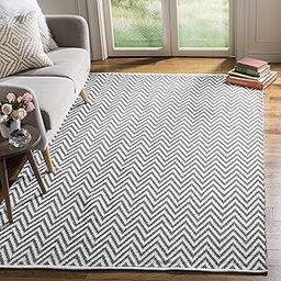 Safavieh Montauk Collection MTK812A Handmade Chevron Cotton Area Rug, 3' x 5', Grey / Ivory-image-9