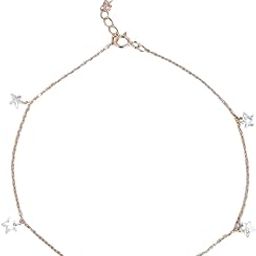 925 Sterling Silver Cubic Zirconia CZ Designer Multi Stars Rose Gold Plating Anklet (Single) | Gift for Women & Girls | With Certificate of Authenticity & 925 Hallmark | Gift for Women & Girls-image-42