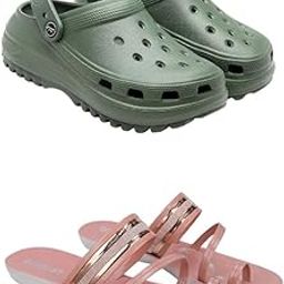 Extra Soft Classic Casual wear with Flexibility Technology Clog Combo for Women's/Girl's(6132+1944)-picture-22