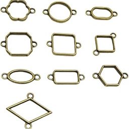 R H LIFESTYLE Rakhi Bezel Design Open Bezel Bracelet Charms for Jewelry Making, Epoxy Resin Rakhi, Bracelet & Keychain Diy Resin Art Mould 10 Pcs Bronze-image-78