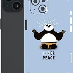 AtOdds Mobile Skin Sticker Wrap | Compatible for iPhone 15 | Scratchproof Matte Finish | Full Coverage for All Sides & Camera Protection (Peace)-picture-3