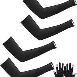 AGMITRAKA Hand Gloves for Sun Protection, Arm Sleeves with Touch Screen Tips, 4 Pairs Ice Silk Hand Sleeves for Boys and Men, Outdoor Cycling and Driving Use-image-29