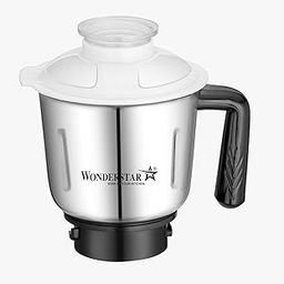 Wonderstar Stainless Steel Mixer Grinder Jar 1000ML Capacity, Compatible with Prestige Delight and Delight Plus, endura 1000w, endura pro Models||4teeth coupler||slide locks-picture-27
