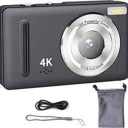 Lizbin Digital Camera, 4K Digital Camera for Photography, Small Cameras with 18X Zoom Anti Shake, Autofocus Compact Cameras, Digital Point and Shoot Camera for Beginner (Black)-picture-27