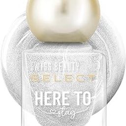 Swiss Beauty Select Here to Stay Nail Enamel with High gloss finish | Waterproof & Long-Lasting | Non - stain chip resistant | Shade- Metallic Silver, 12ml |-48