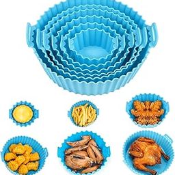 SAJAG 6 pcs. Reusable Air Fryer Silicone Pot Liners | Non-Stick Heat-Resistant Basket Baking Trays | Airfryer Oven Accessories | Dishwasher Safe | Multicolor | (Pack of 1)-image-85