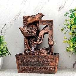 Global Grabbers Polyresin Table Top Indoor Outdoor Water Fall Fountain with LED Lights Home Decor Decoration Gift Gifting Items-A_COP-S5-image-58