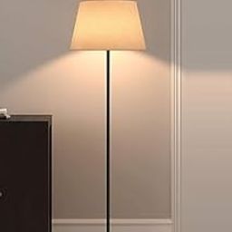 Metal Floor Lamp Standing Modern Black 4Ft Height with Lampshade 12 Inches Pack of 1 (Tapered Beigeled)-image-72