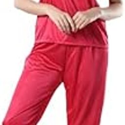 Womens Shorts with Vest Nightwear Satin Short Nighty for Wife with Robe Set Net Lace Fabric-image-82