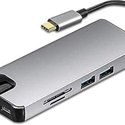 CARE CASE® USB C Hub 8 in 1 Thunderbolt 3 hub 1000M RJ45 Ethernet, 4K HDMI, VGA, USB 3.0 Ports, USB-C Power Delivery, Card Reader for MacBook Pro, and Other Type C Laptops (Grey)-30