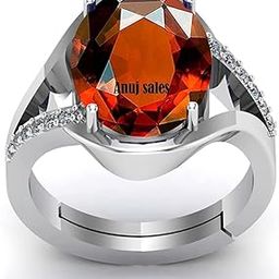 19.00 Carat Certified AA++ Natural Gemstone Gomed Hessonite Stone Panchdhaatu Adjustable Ring Silver Plated Ring for Man and Women(Lab - Tested)-image-85