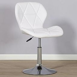 Finch Fox Leatherette Swivel Height Adjustable Study Task Chair with Heavy Duty Base in White Color-image-3