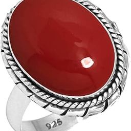 925 Sterling Silver Handmade Ring for Women 12x16 Oval Gemstone Costume Silver Jewelry for Gift (99035_R)-image-15