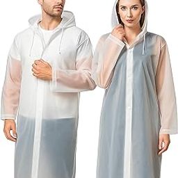 EVA Waterproof Raincoat, Unisex, Full Sleeves with Hood, Regular Fit with Mobile Waterproof Pouch Cover (IN, Alpha, Free Size, Regular, White)-image-52