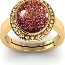 Natural 12.00 Ratti 11.00 Carat Sunstone Sunsitara Golden Panchdhatu Adjustable Ring for Men and Women (3.25)-image-14