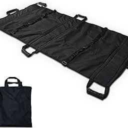OTICA Heavy Duty Portable Transport Stretcher with 8 Handles and Carrying Bag Patient Animal Mover Travel Size Emergency Casualty Evacuation-Capacity (Black)-image-13