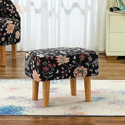 Ottoman Stool for Living Room Pouffes for Sitting Ottomans Pouffes Puffy Stool Dressing Table Footest Footstool Ottoman Bench (14h*8W, Black)-13