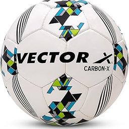 Vector X 32 Panel Carbon-X PU Hand Stitched Indoor/Outdoor Water-Resistant Football with Latex Bladder, White-Black, Size 5, Suitable for Match and Training for Adults 15+ Years-image-38