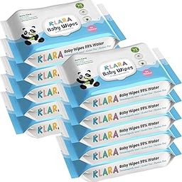 Klara 99% Pure Water Baby Wipes | With Aloe Vera | Rash-Free & Paraben-Free | Pack of 10 (720 Wipes)-image-20