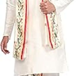 Silk Kurta for Men with Ready to Wear Dhoti Style Pyjama and Stole Set, Ethnic Wear for Men-image-107