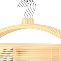 Kuber Industries (Set of 12) Plastic Saree Hanger for Wardrobe - Hanging Organizer in Bulk for Shirt | Clothes | Dress | Blazer | Pants - Modern Dress Anchor for Cupboard | Almirah | Closet (Cream)-6
