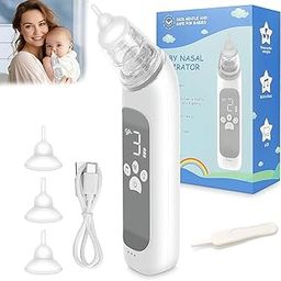 VPGS Baby Nasal Aspirator, Electric Nose Sucker with 5 Levels Suction, Soothing Light & Nursery Rhymes (White)-picture-1