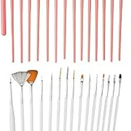 CALANDIS 15Pcs Nail Art Brush Carving Pen DIY Tools for Professional Nail Salon Pink | Nail Art Accessories | Nail Care, Manicure & Pedicure-image-46