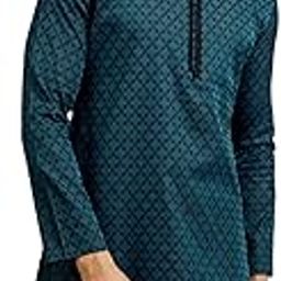 Men's Art Silk Grid Patterned Kurta (1pc)-1