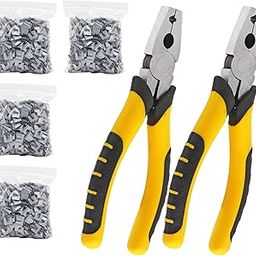 1202 PCS Wire Cage Clips and Pliers Rabbit Chicken Wire Cage Clips J Clips for Wire Cages Hog Ring Pliers Wire Cage Buckle Clips Animal Cage Snap-ring Pliers for Bird Quail Rabbit Chicken Hog Cages-image-79