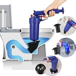 Thinvik Power Toilet Plunger Set Drain Clog Remover Tool Drain Snake Tub Drain Cleaner Opener Air Drain Blaster Gun Bellows Plunger for Sink Bath Toilets Bathroom Shower Kitchen Clogged Pipe Bathtub-image-88