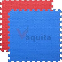 VAQUITA® Puzzle Exercise Mat | 100cm x 100cm | Reversible Interlocking Gym & Yoga Mat | Kabaddi & Play Mat (RED & BLUE, 25MM- 6 MATS)-image-74