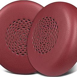 SOULWIT Earpads Replacement for Jabra Evolve2 75 PC Wireless Headset(Do Not fit Evolve 75), Ear Pads Cushions with Softer Protein Leather, Noise Isolation Foam - Burgundy-image-0