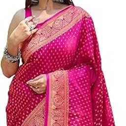 Women's Kanjivaram Soft Silk Banarasi Sarees With Blouse Piece For Women's-image-94