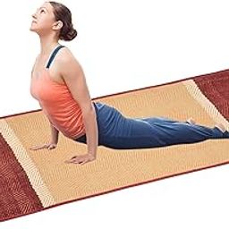 COSMORUGS Premium Handloom Cotton Yoga Mat - 8mm Thick - Anti-Skid & Anti-Slip, Durable Yoga Mats for Women & Men, Soft Cloth Material, Large Size & Ideal for Home & Gym Practice (27 X 74 inch) maroon-image-40