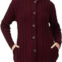 Winter Wear Casual Acrylic Wool Full Sleeve with Pockets Women's Cardigans-image-9