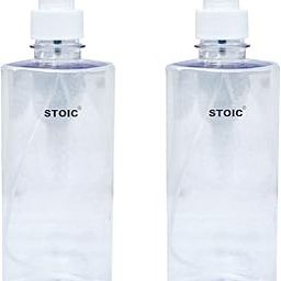STOIC 500ml Refillable Spray Bottle With Dust Cap For Fine Mist Perfume Atomizer Sanitizer Travel Beauty Makeup Empty Mini Transparent Spray Bottle (Pack of 2)-3