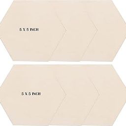 URBAN BOX Pine Wood MDF Boards for Art and Craft - 2.5mm Unfinished Hexagonal Wood Slice for Resin Art,Mandala Art,Pyrography, Painting,Plain Pine MDF Coasters 6 Pcs (5 INCH)-15