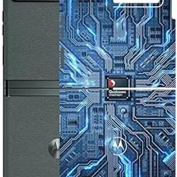 AtOdds - Compatible for Motorola RAZR 40 (5G) - Mobile Back Skin Sticker - Lamination - Back Screen Guard Protector Film Wrap (Coverage - Back+Camera+Sides) (Design - Circuit)-1