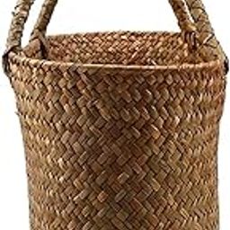 Rural Rattan Woven Bag Candy Bags Holding Flowers for Park Outdoor Hiking 26x13x17CM-image-4