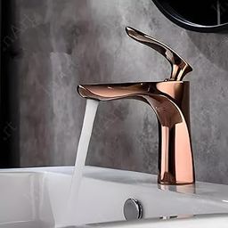 InArt Single Lever Basin Mixer - Rose Gold | Deck Mount | Plated Finish | Brass Material | Colour (Rose Gold)-image-35