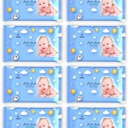 Silk Soft Baby Wipes without Lid | Pack of 8 – 10 Pulls Each | Fragrance-Free, Extra Thick & Ultra-Soft | Gentle on Sensitive Skin | Safe for Newborns & Daily Use-image-20