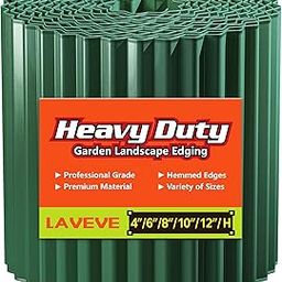 LAVEVE Corrugated Metal Garden Edging - Sturdy Border Perfect for DIY Flower Beds and Landscaping Borders (Green, 6 Inch x 40FT)-picture-12