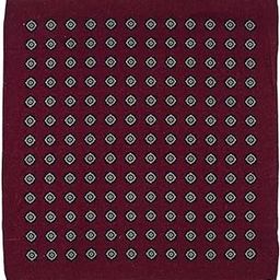 Dotted Hitch Burgundy 100% Wool Pocket Square For Men-image-86