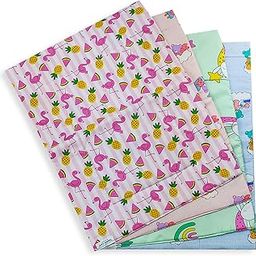 JOY'S E-STORE Soft Cotton Diaper Changing Mat/Sleeping Mat – Waterproof Foam Bed Protector for Newborns (0–12 Months) – 60 x 45 cm, Set of 4 – Reusable & Lightweight-32