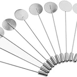 10Pcs Silver Lapel Stick Pin Base Brooch Glue On Collar Suit Lapel Pin 15Mm | Fashion Jewelry | Pins & Brooches-image-13