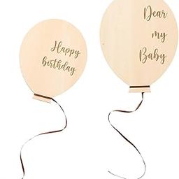 ATORSE Wooden Milestone Baby Wooden Balloon Milestone for Toddlers Children Newborn 2pcs-image-88