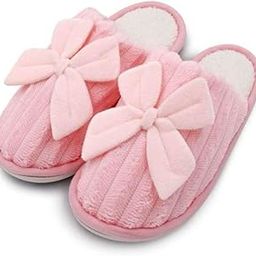 Soft Coral Fleece Slippers with Bow Design for House and Bedroom Slides & Home Indoor-picture-32