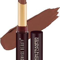 Swiss Beauty Non-Tranfer Matte Lipstick, Smooth & Waterproof, Cute Nude, 2g-image-23