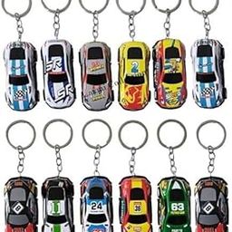 LAXMI COLLECTION 12 Pcs Motor Car Keyrings Key Chains for Kids Boys Girls Children and Adults Birthday Return Gifts in Bulk Pinata Filler Multicolor (Pack of 12)-27